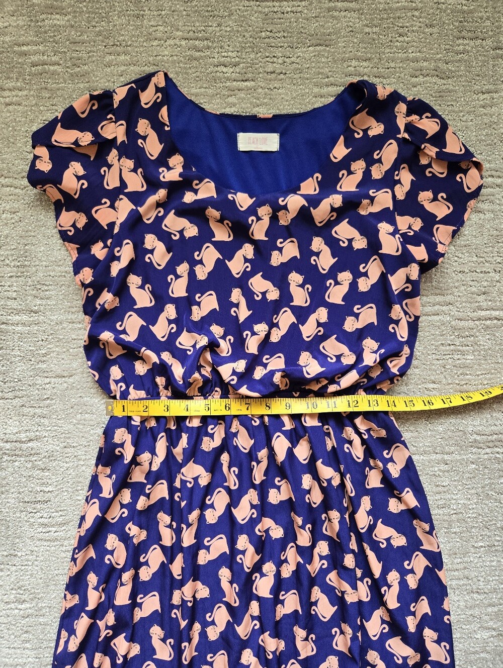 ModCloth Oh My Gosh Cat Print A-Line Dress Size L - Picture 6 of 9